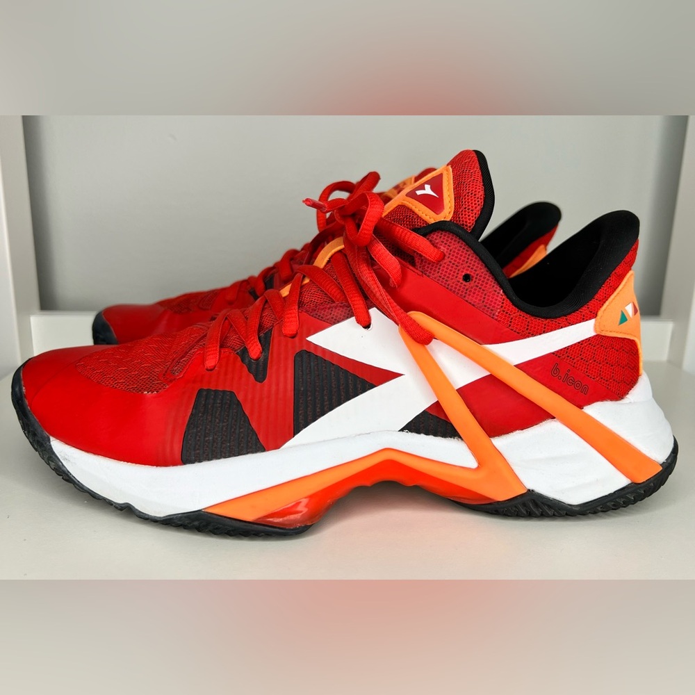 Diadora Red and Black Athletic Shoes